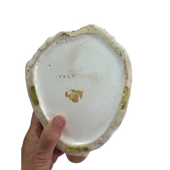 GUARD CAT hollywood regency vtg ceramic cookie jar Leo Lion fiori italian art - Picture 16 of 16